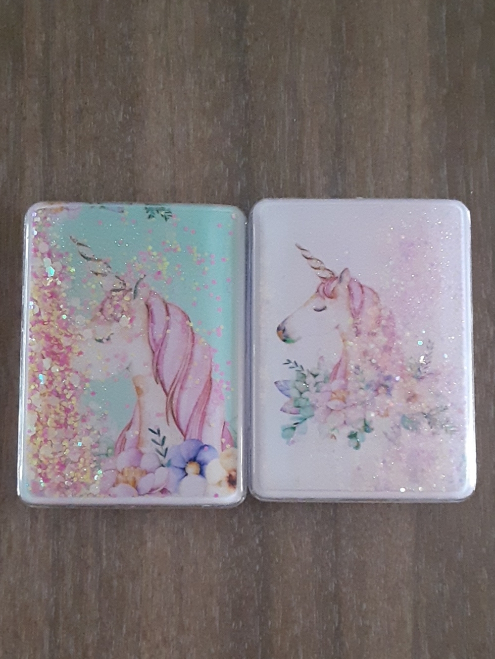 Pick 1 Folding Mirrior Unicorn With Liquid Glitter